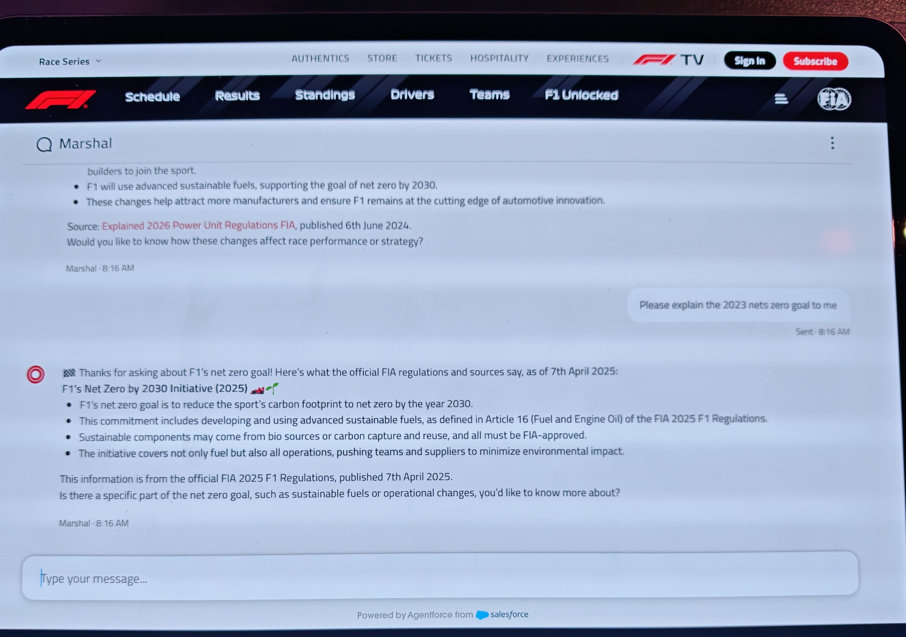 Conversamos com o novo chatbot de F1 da IA, o Marshal