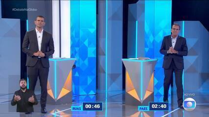 Debate RJ: Douglas Ruas (PL) pergunta para Eduardo Paes (PSD) sobre violência contra mulher