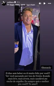 Zé Felipe faz piada com Leonardo após 21 dias sem beber