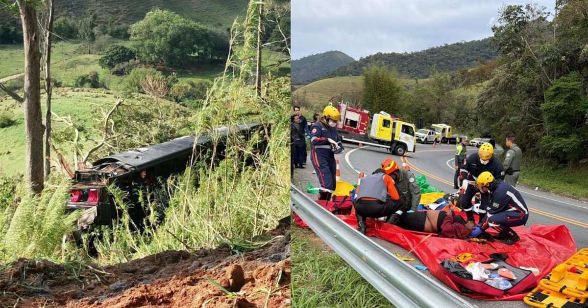 Acidente entre ônibus e carro deixa cinco mortos e cerca de 40 feridos no interior de SP