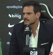 Admar Lopes conversa com a imprensa após apresentação de Gabriel Pereira – Foto: Reprodução de vídeo / Jogada10