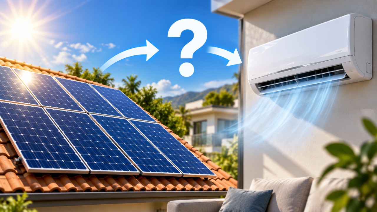 Quantos painéis solares são necessários para fazer um ar-condicionado inverter funcionar com energia solar?
