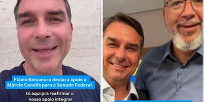 Fl&aacute;vio Bolsonaro publicou v&iacute;deo em apoio &agrave; campanha de M&aacute;rcio Canella em abril Foto: Reprodu&ccedil;&atilde;o/Facebook