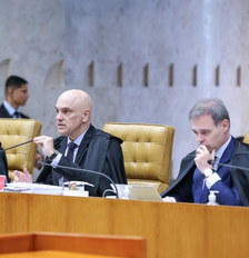 Na imagem, da esquerda para a direita, os ministros: Luiz Fux, Alexandre de Moraes e André Mendonça Foto: Antonio Augusto/STF
