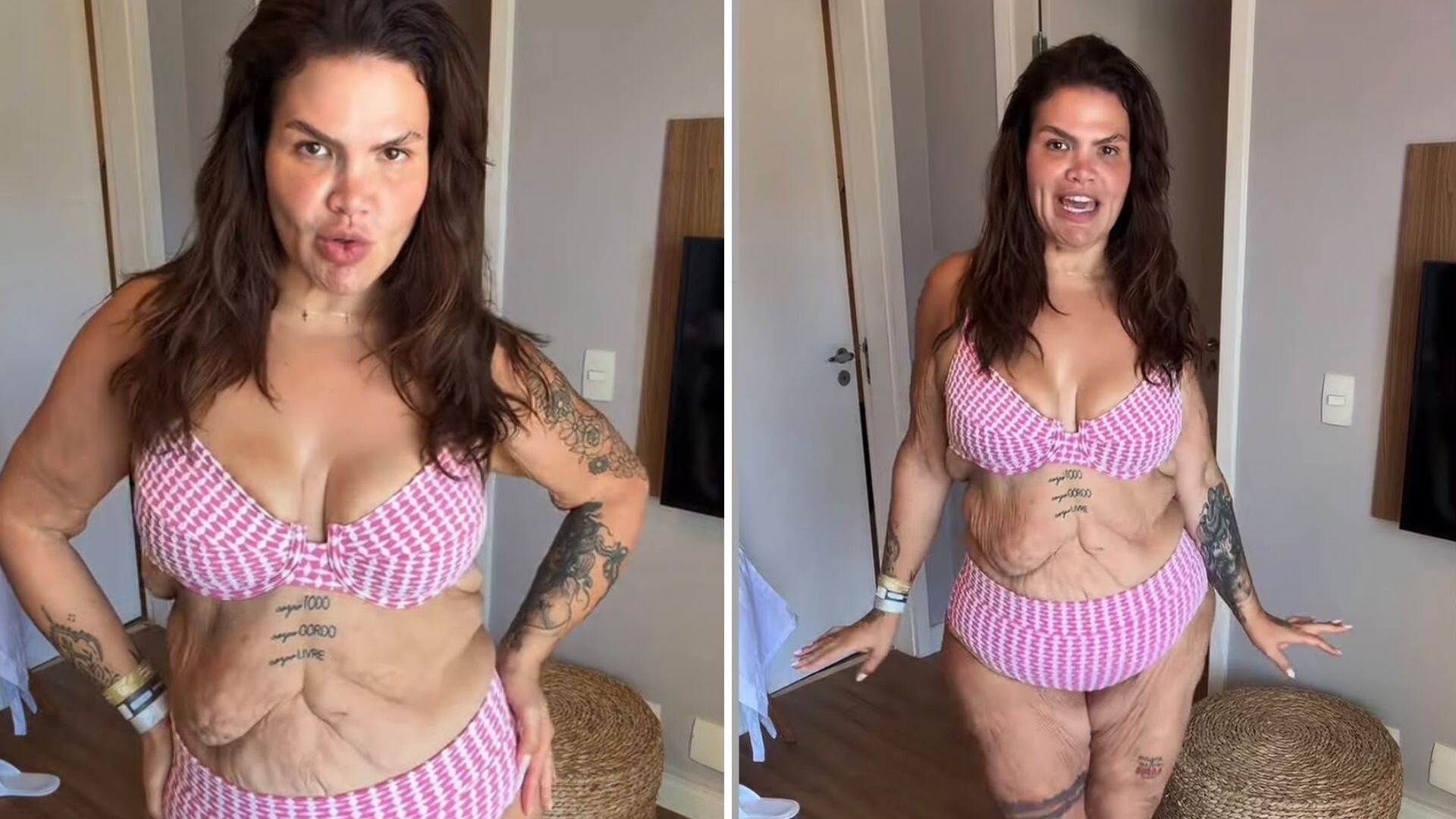 Após eliminar mais de 100 kg, Thais Carla rebate críticas e reforça mensagem de autoestima