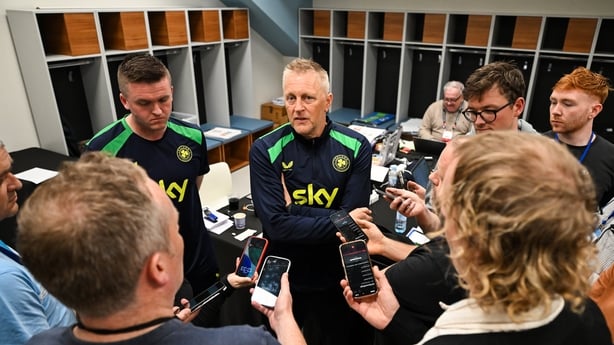 Head coach Heimir Hallgrimsson during a Republic of Ireland media conference at the TSC Arena in Bačka Topola, Serbia