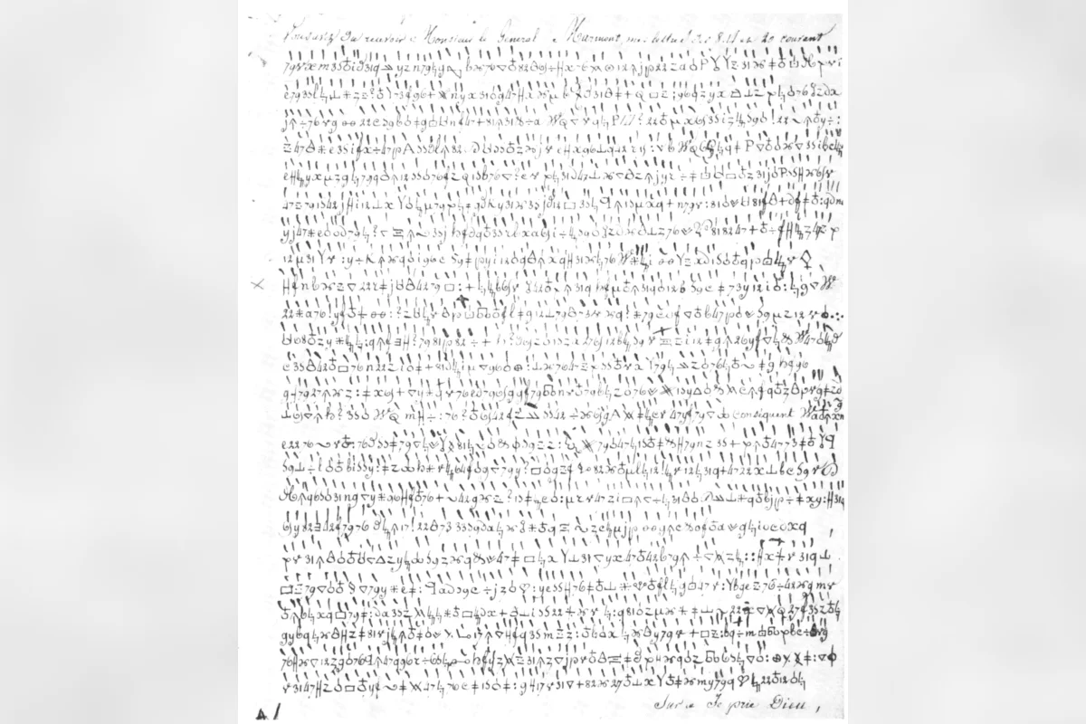 Carta com código antigo, utilizado para transmitir informações militares estratégicas entre as tropas de Napoleão. Metrópoles