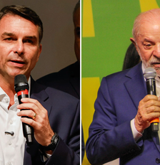 Flávio Bolsonaro (PL) e Lula (PT) seguem para o segundo turno das eleições gerais na disputa pela Presidência da República Foto: Estadão Conteúdo