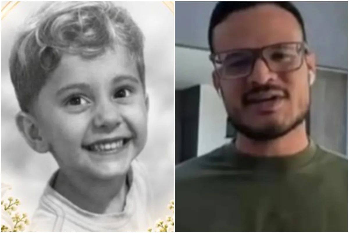 João Vicente à esquerda da foto e o padrasto à direita