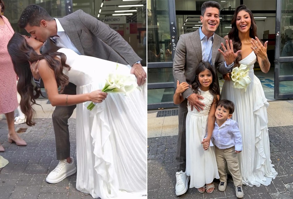 Arthur Aguiar e Jheny Santucci se casam — Foto: Reprodução/Instagram